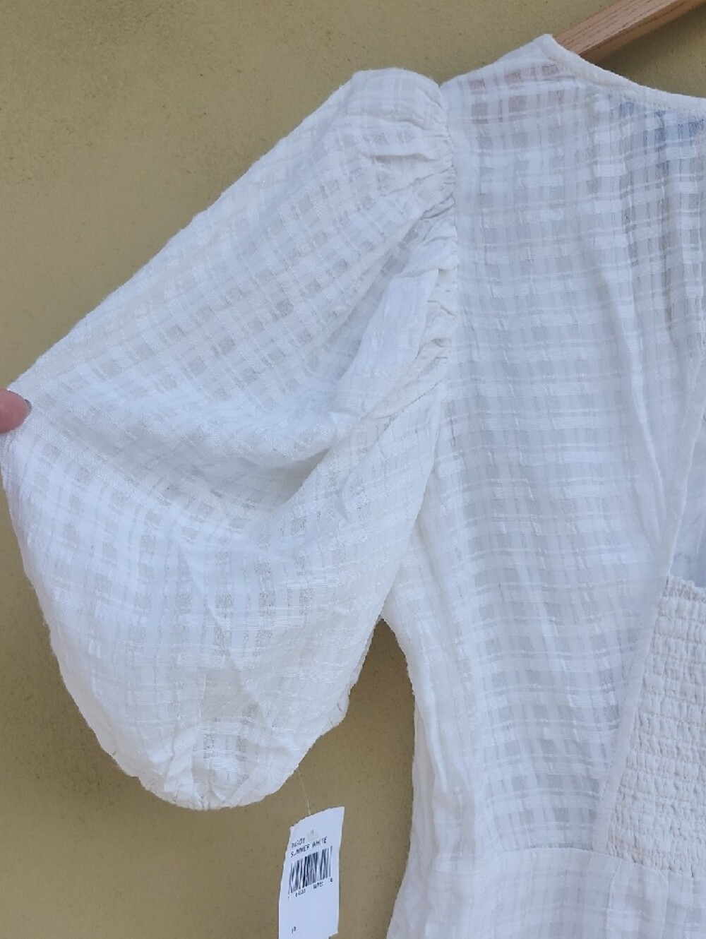 French Connection Sundress White Textured Mini Dress with V-Neck - Picture 11 of 16